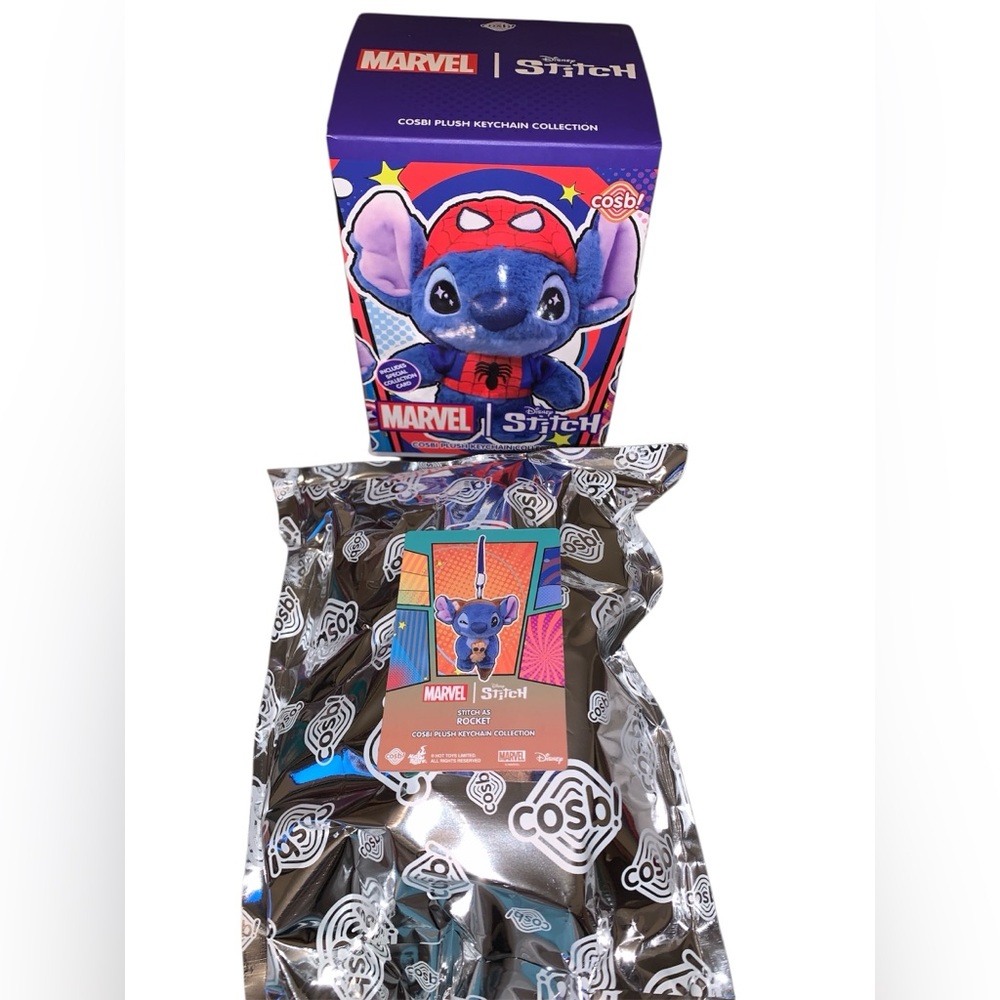 New Marvel Stitch Rocket holding Groot Confirmed Plush Pendent Blind Box Cosbi - Picture 3 of 5